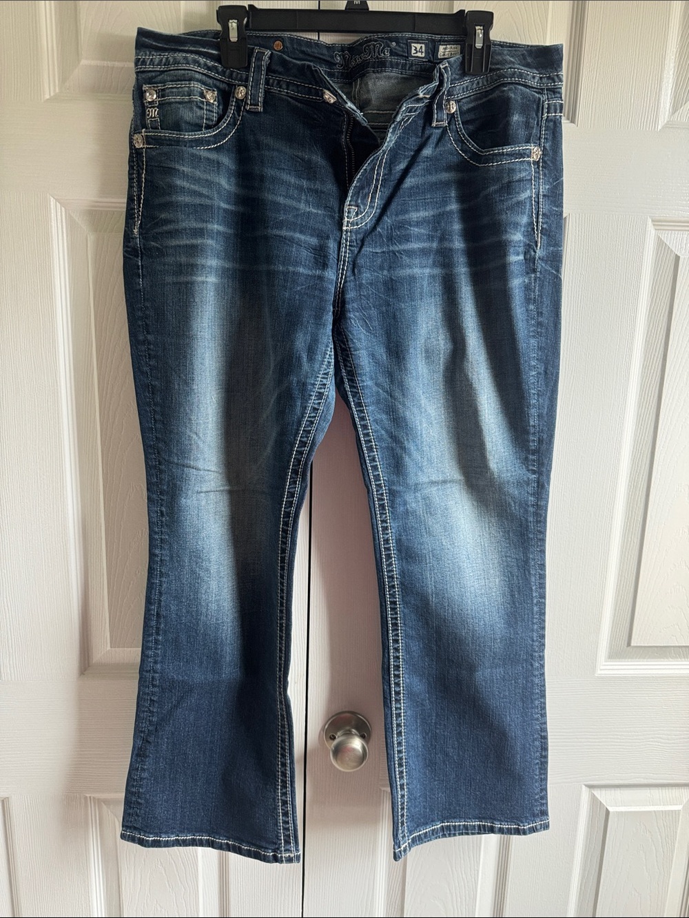 Miss Me Women’s Blue Stretch Bootcut Jeans - Size 34